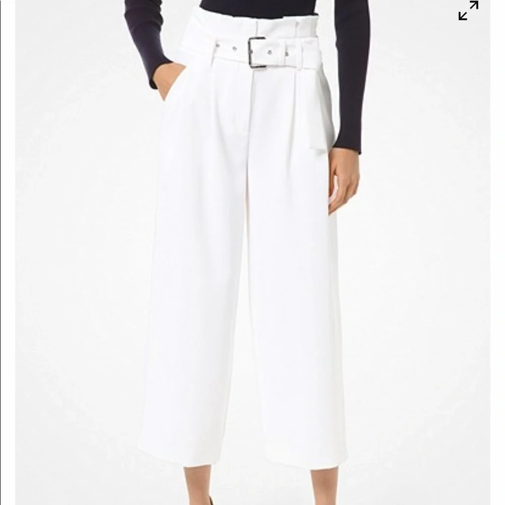 New Michael Kors belted crepe trousers